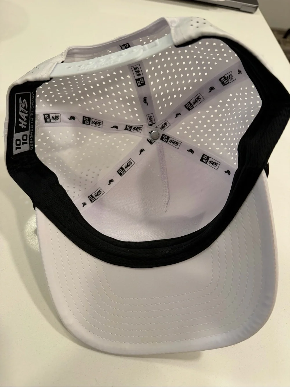Coca Cola White Snapback Hat with Black Logo Patch and Rope Trim